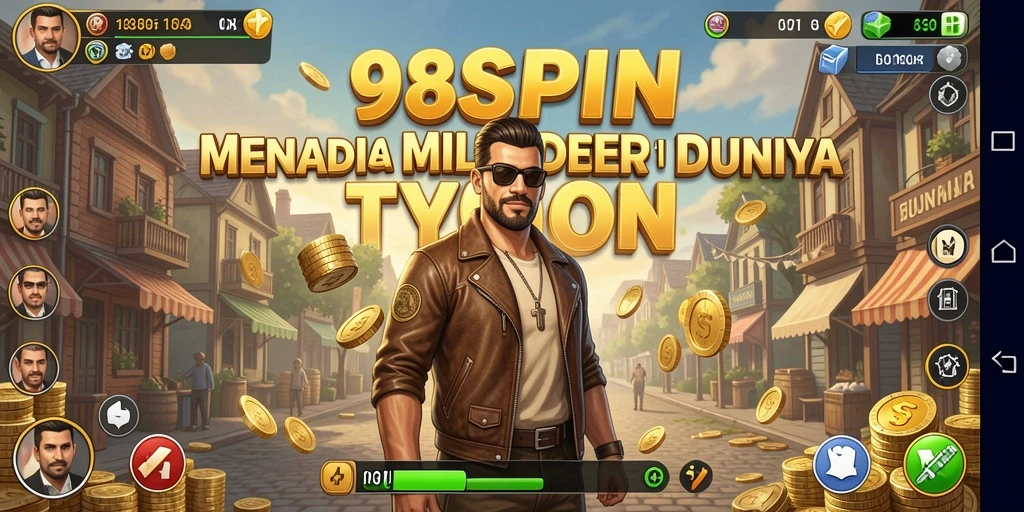 Tampilan gameplay 98SPIN yang menegangkan dalam membangun bisnis Tycoon.