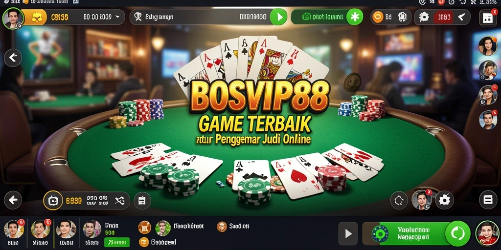 Tampilan gameplay Poker yang seru dan interaktif di BOSVIP88.