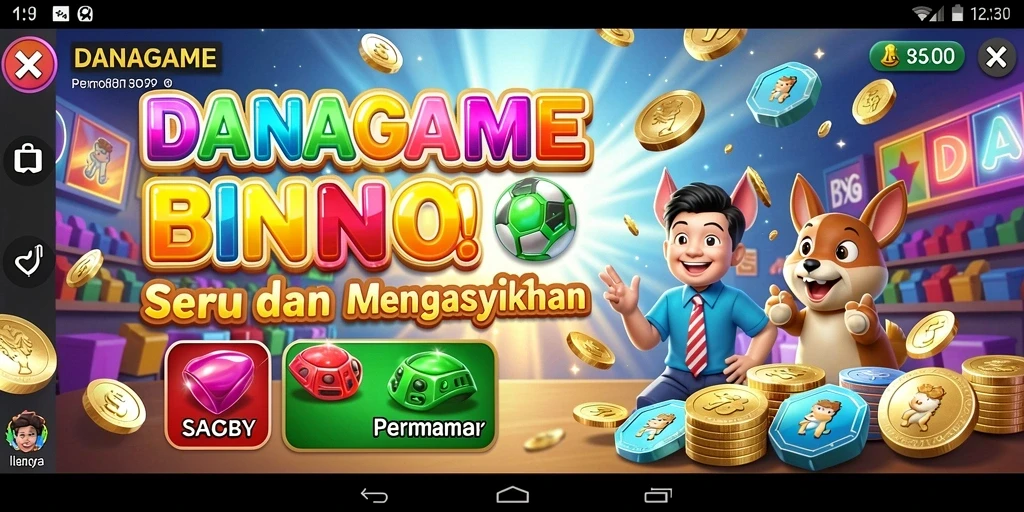 Screenshot utama DANAGAME menampilkan gameplay Bingo yang menegangkan.