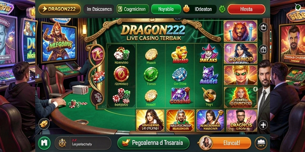Screenshot gameplay DRAGON222 menampilkan dealer langsung dan interaksi pemain.