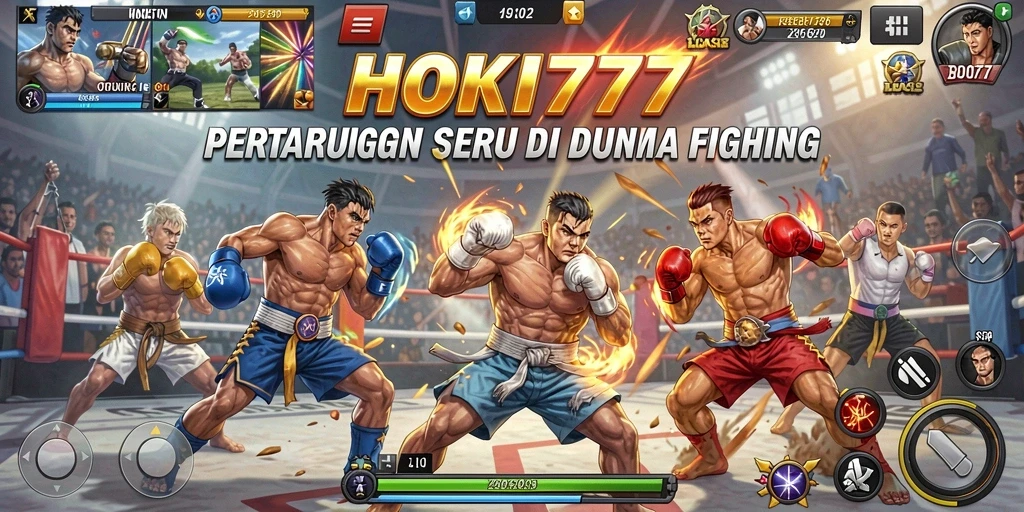 Screenshot utama HOKI777 dengan pertarungan dinamis dan grafis berkualitas tinggi.