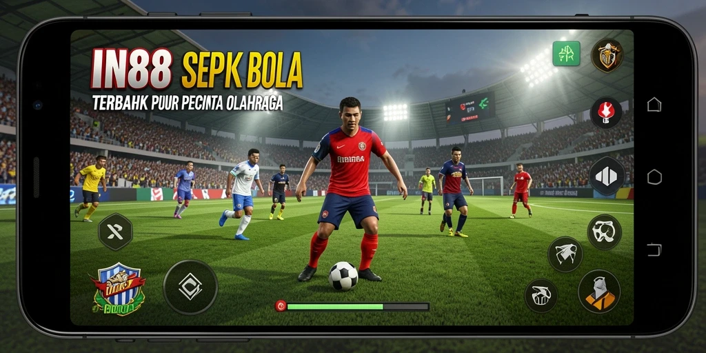 Tampilan gameplay IN88 yang menampilkan aksi seru sepak bola.