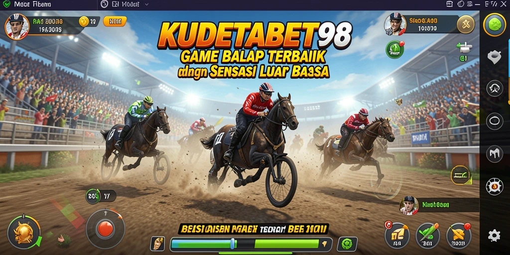 Tampilan gameplay menegangkan dalam balapan di KUDETABET98.