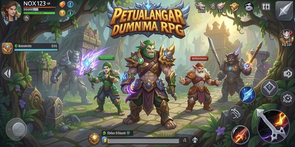 Tampilan menakjubkan dari gameplay RPG NOX123.