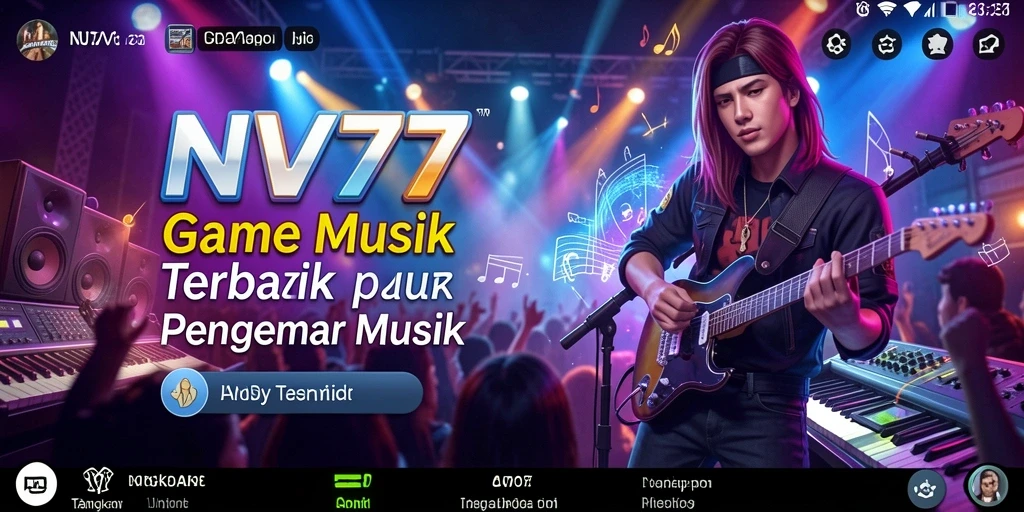 Screenshot gameplay NV77 yang menampilkan interaksi musik seru.