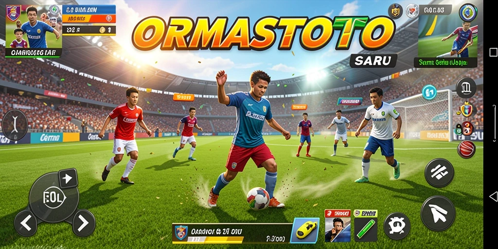 Gameplay ORMASTOTO yang menampilkan aksi olahraga seru.
