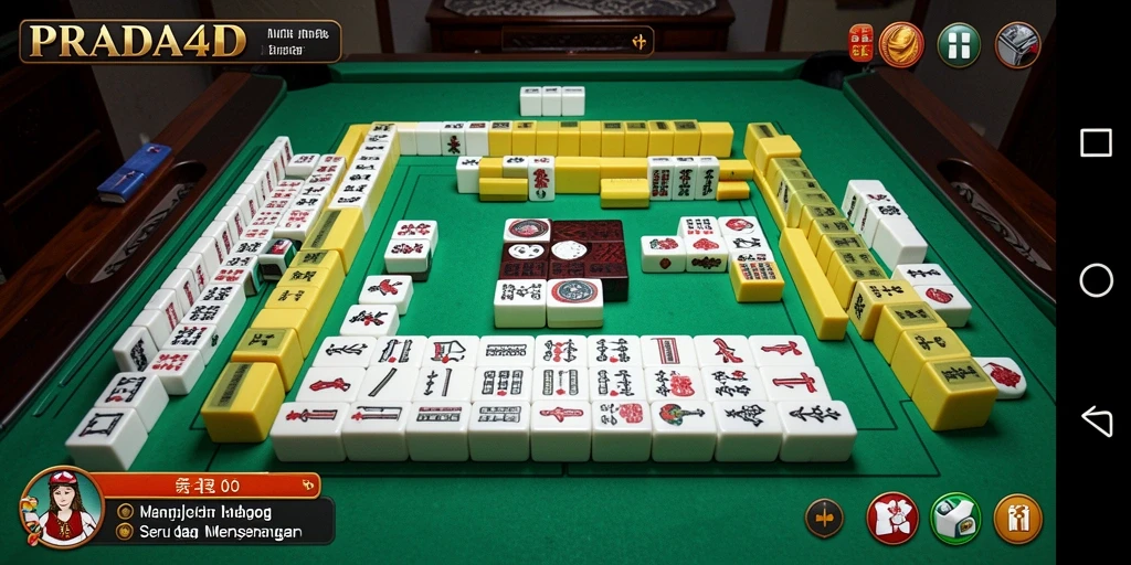 Tampilan gameplay Mahjong yang menarik dan interaktif di PRADA4D.