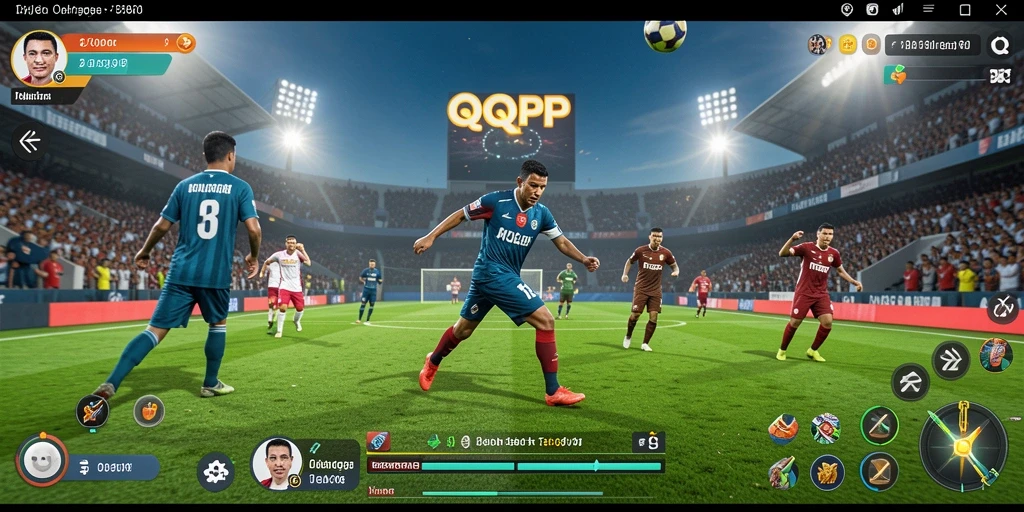 Tampilan gameplay QQRP menampilkan aksi olahraga yang seru dan mendebarkan.