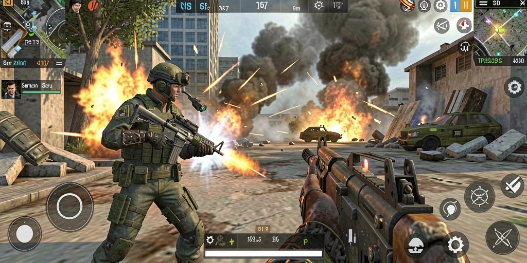 Gameplay seru SD107 dengan aksi tembak-menembak yang mendebarkan.