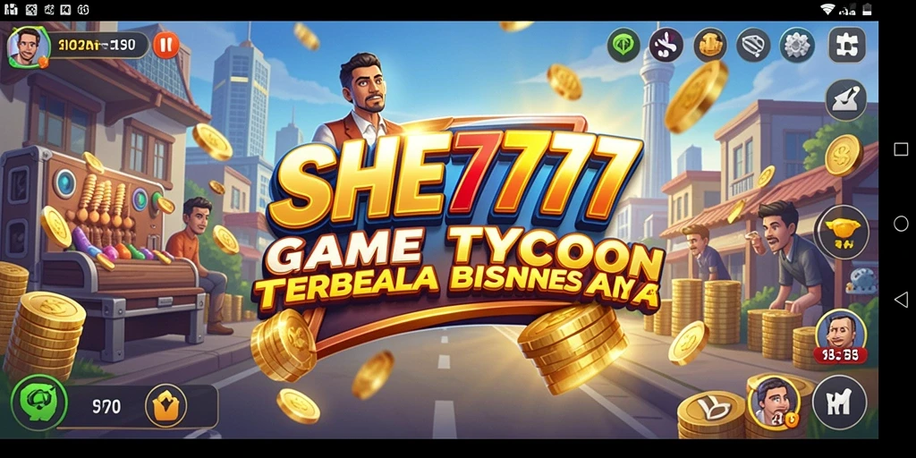 Screenshot utama SHE777 menampilkan pengalaman gameplay Tycoon yang mengasyikkan.