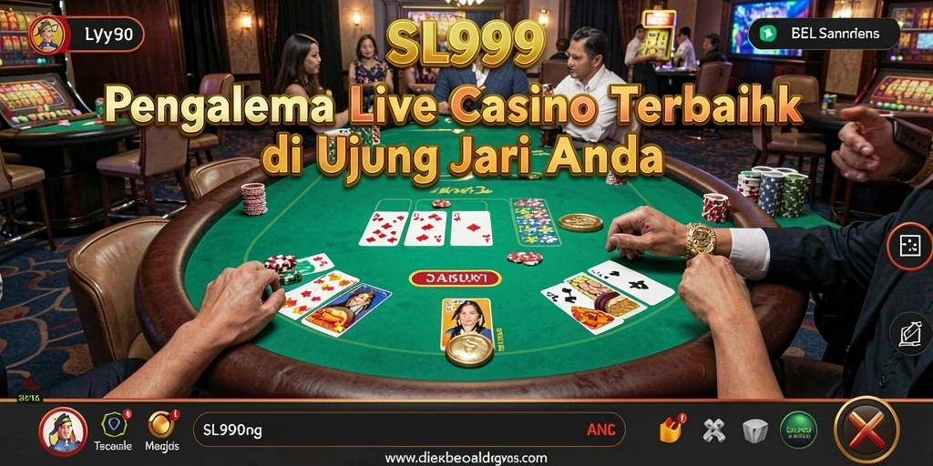 Screenshot gameplay Live Casino SL999 dengan dealer profesional dan interaksi nyata.