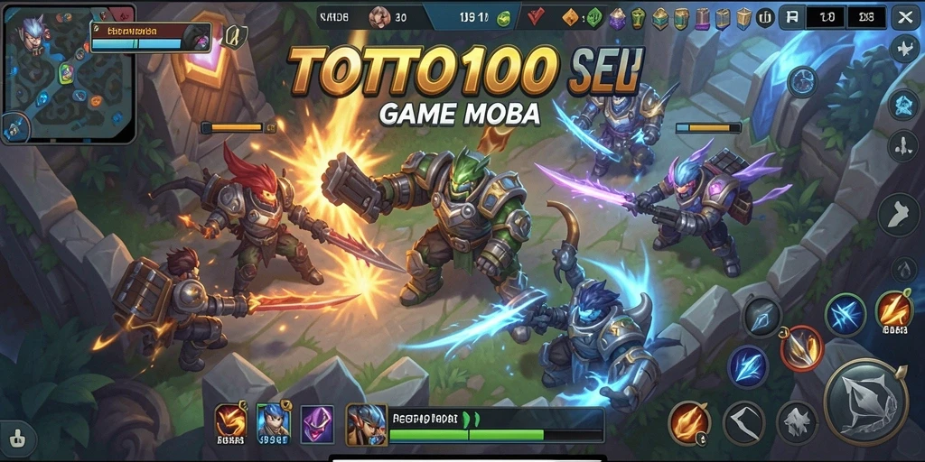 Screenshot TOTO1000 menampilkan aksi seru dalam permainan MOBA.