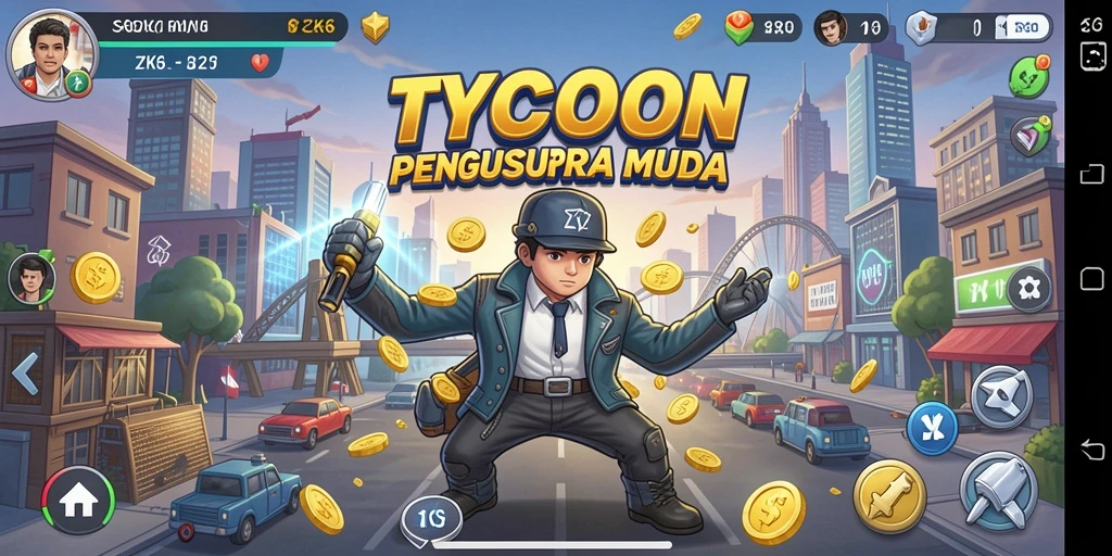 Menampilkan gameplay strategis dalam ZK6 sebagai pengusaha sukses.